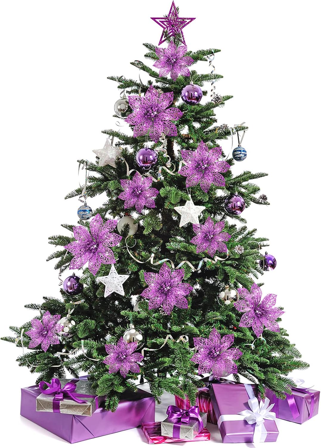 Flores Poinsettia Artificiales WILLBOND 36 Piezas Decorativas