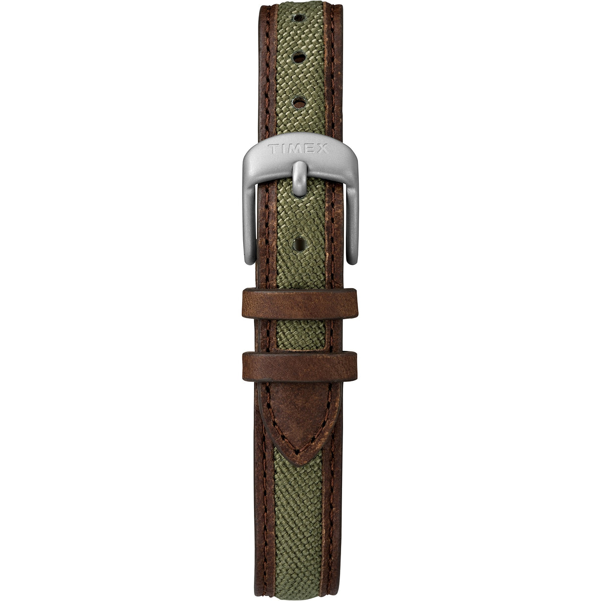 reloj de correa de cuero nylon marrón verde para mujer