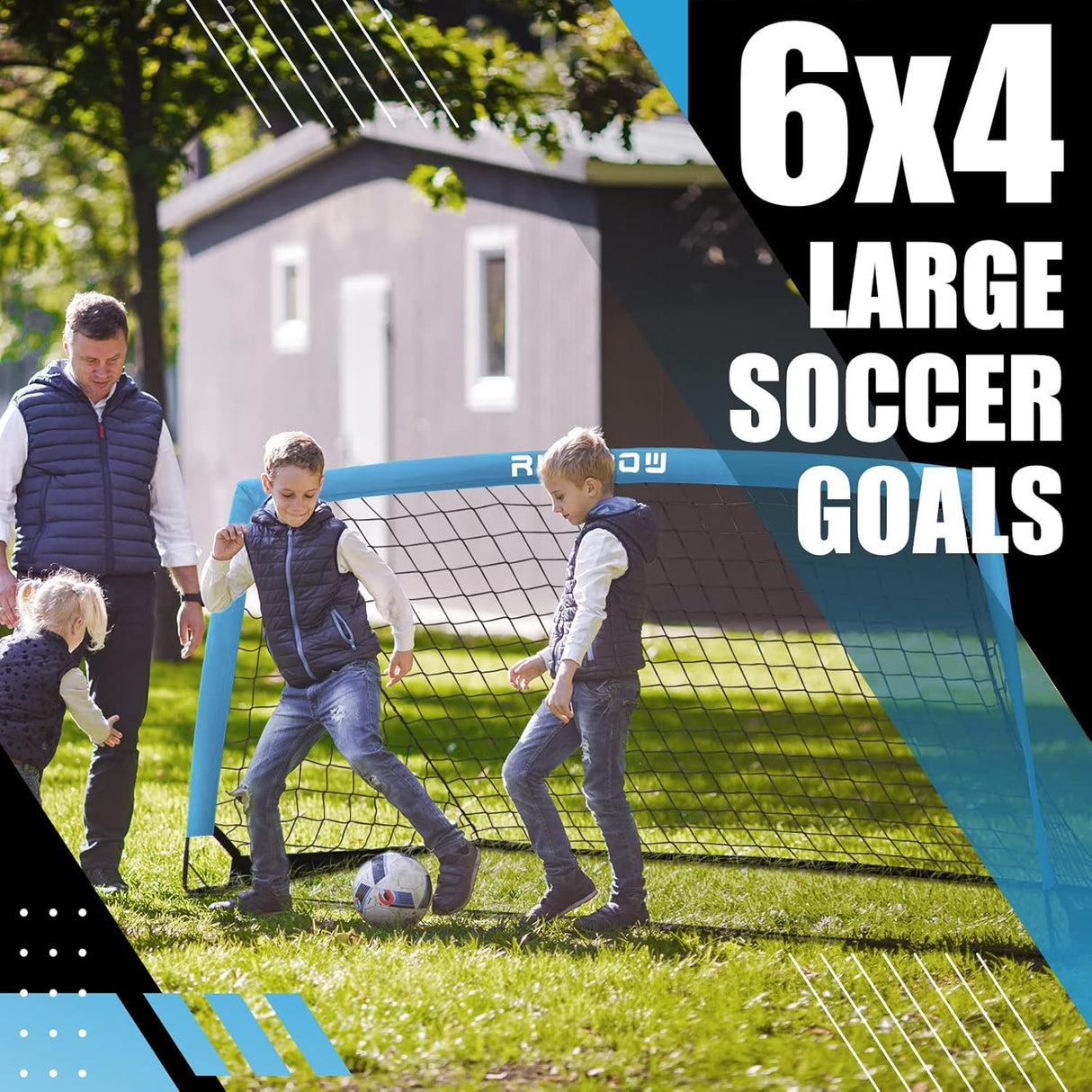 RUNBOW Portería de fútbol portátil para niños RUNBOW