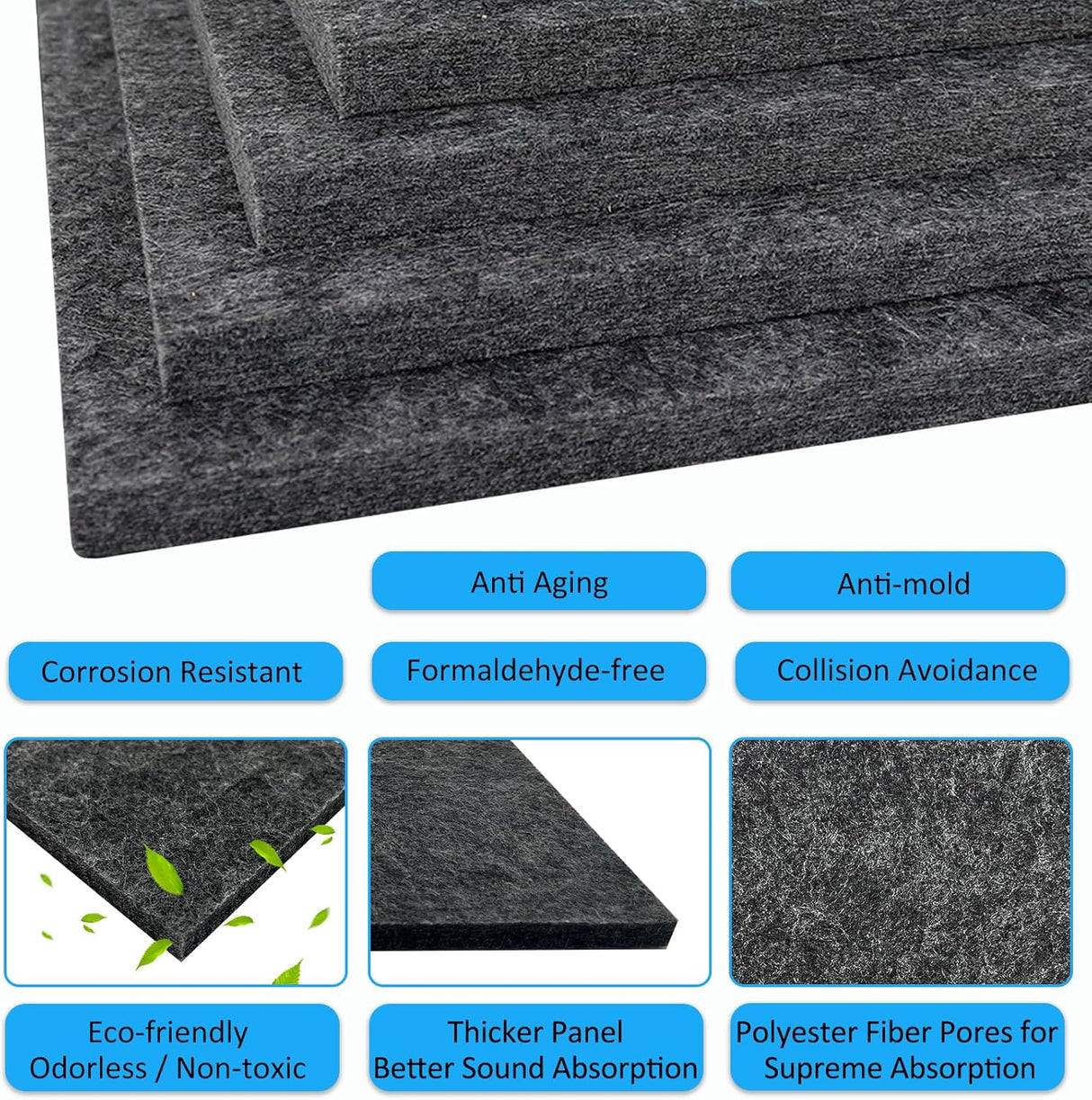 Paneles Acústicos BXI 12 Pack 12x12 0.5 Absorbentes