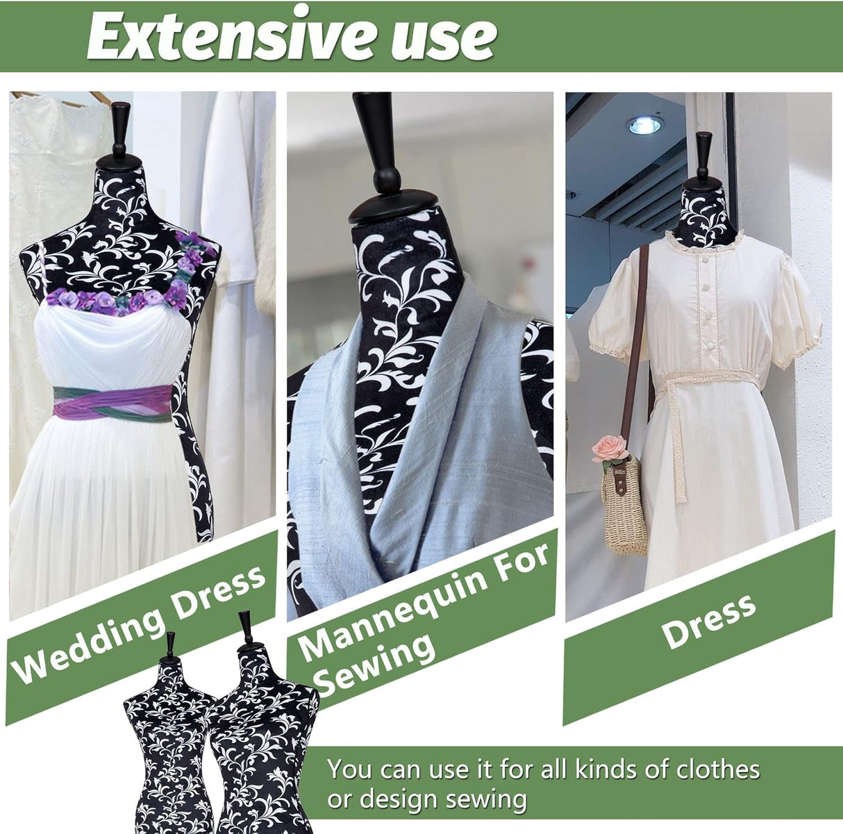 Maniquí femenino ajustable HDBH 59-67 para costura y exhibición