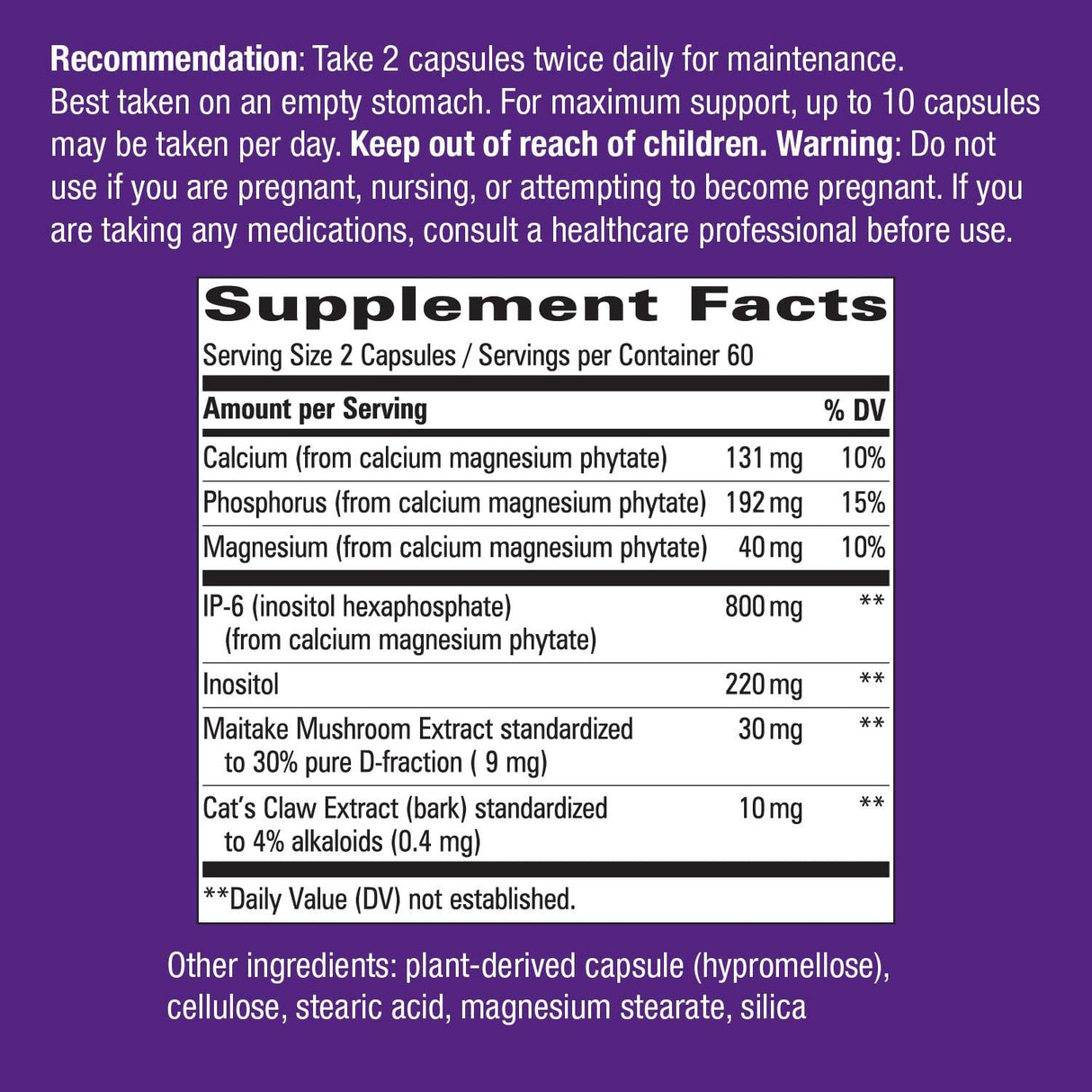 Suplemento Cell Forté MAX3 IP-6 e inositol con maitake