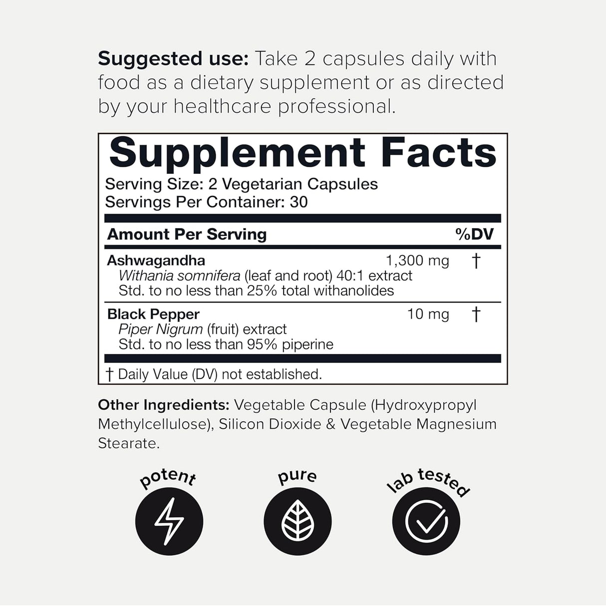 Cápsulas de Ashwagandha Toniiq 52,000mg 25% Withanolides