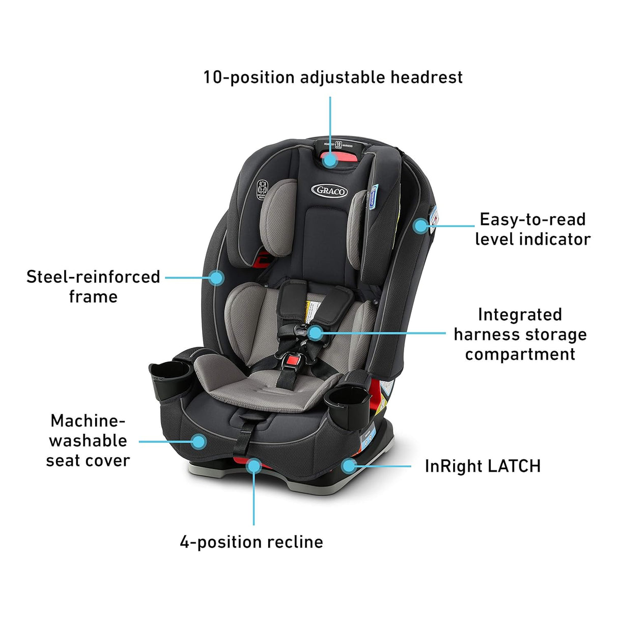 Asiento de automóvil Slimfit 3 en 1 Diseño delgado y cómodo