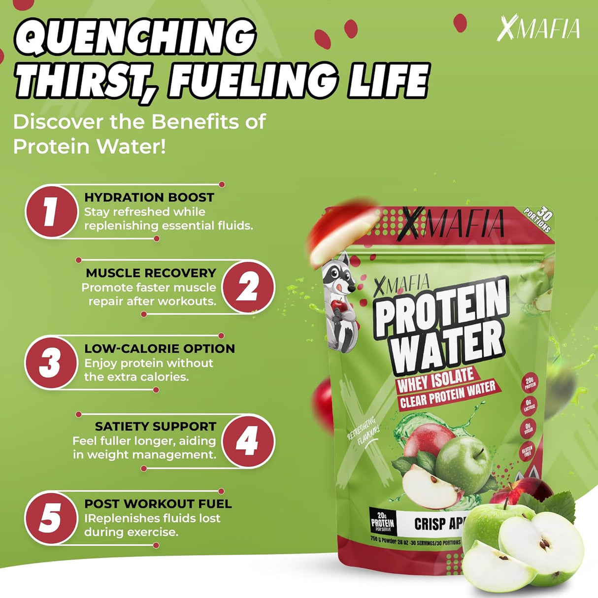 XMafia Proteína Líquida, 20g, 30 Serv, Hidratante, Iso Juice