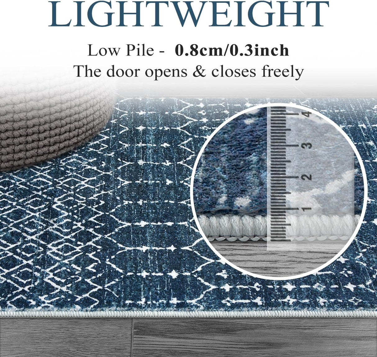Alfombra marroquí de interior para entrada, Azul Lahome