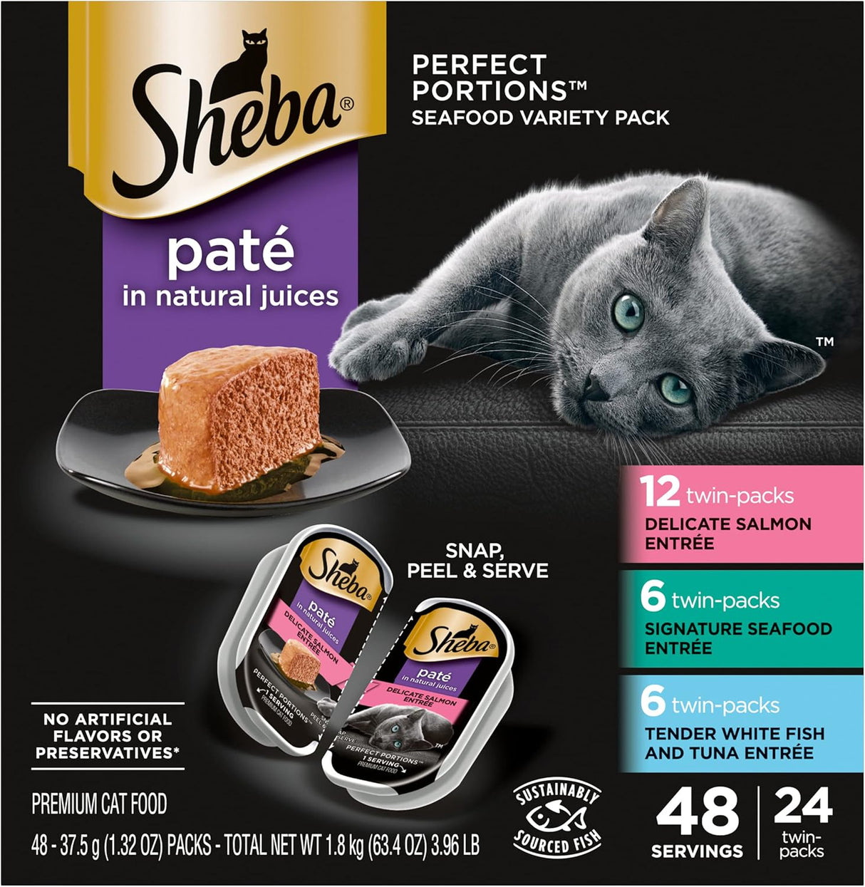Alimento Paté comida húmeda para gatos Paquetes variados