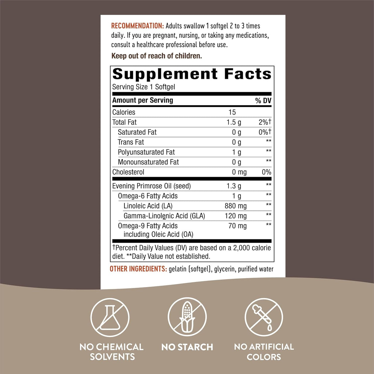 Suplemento Nature's Way Aceite de onagra prensado en frío