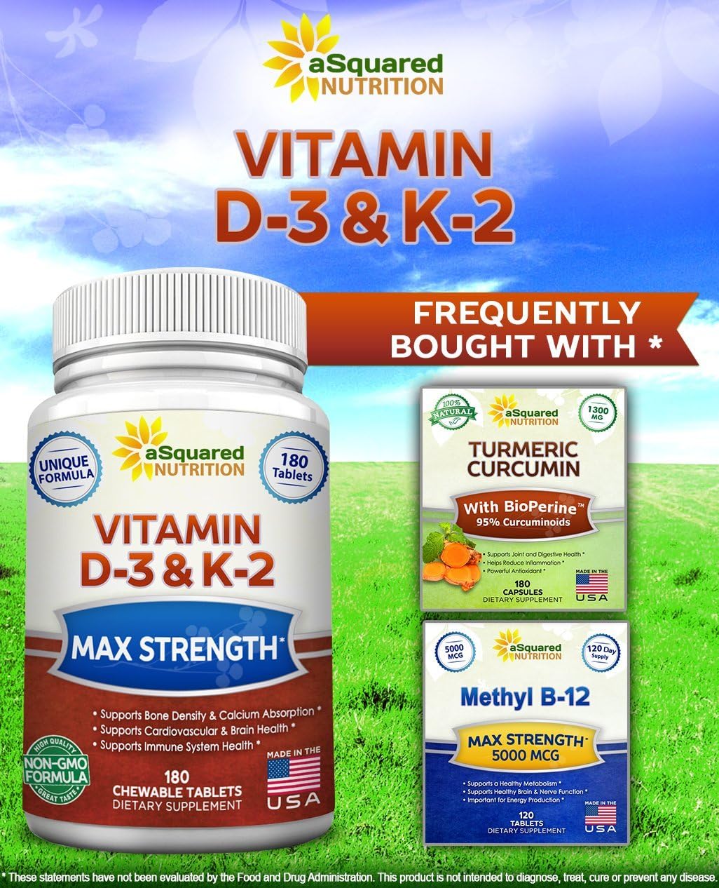 Suplemento Nutrition Vitamina D3 con K2-180 masticables