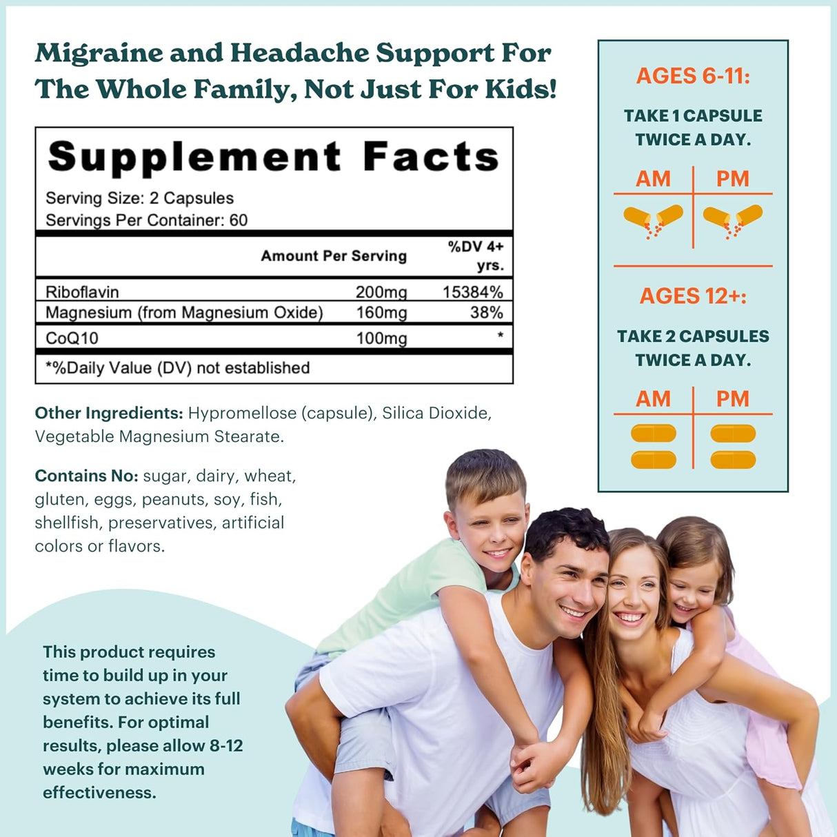 MigraKids Comfort | Suplemento para migraña infantil, 120 cápsulas