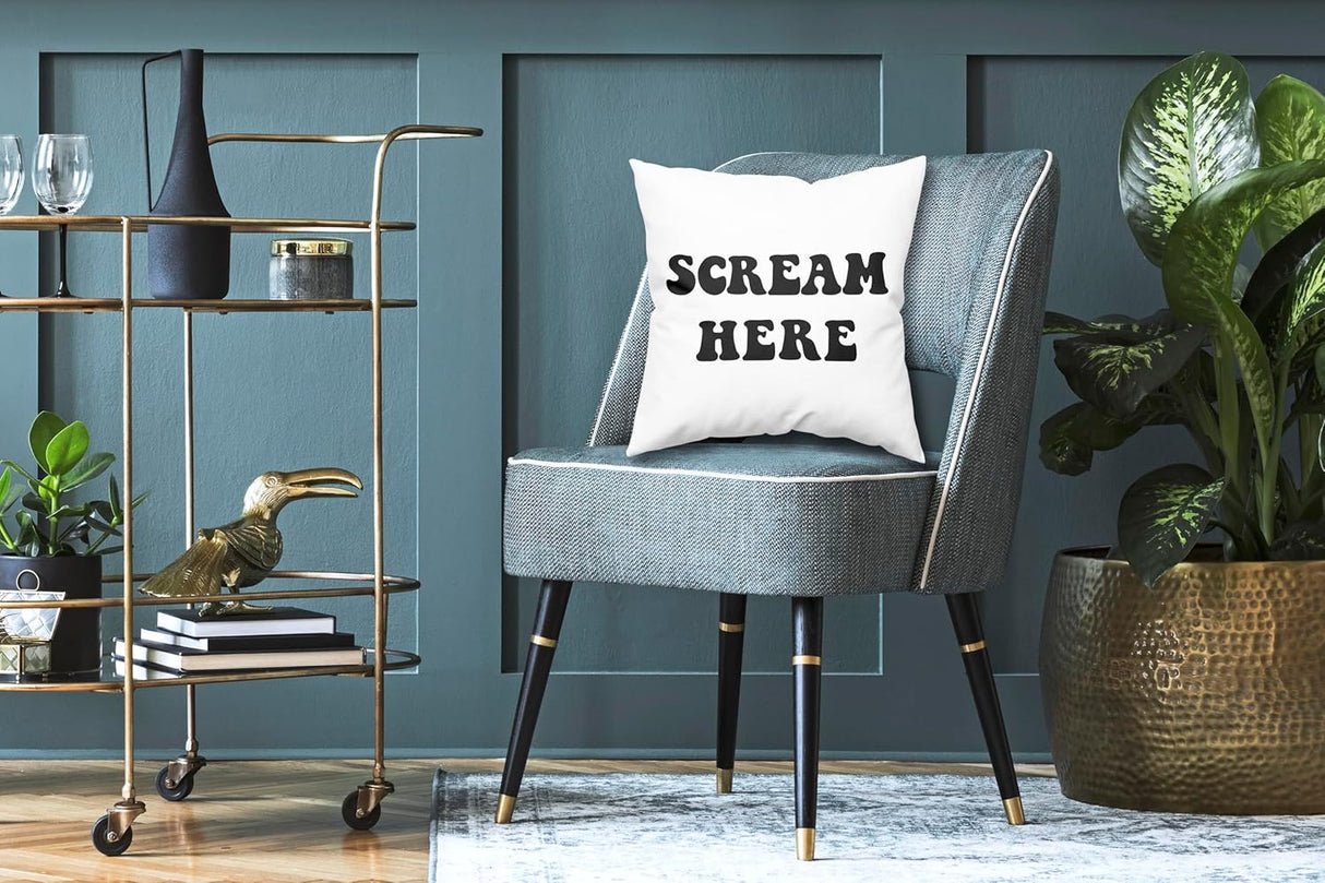 Fundas de Cojín Scream Here, decoraciones divertidas 18x18