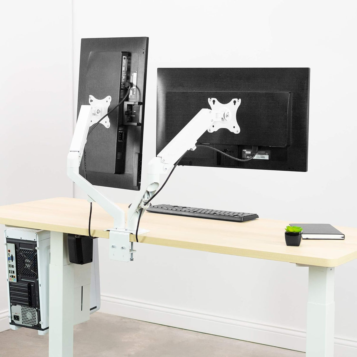 Soporte Doble de Monitor VIVO, Brazo Neumático, STAND-V102OW