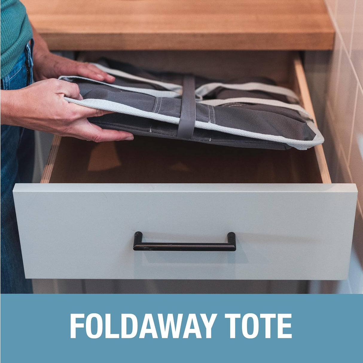 Cesta de lavandería CleverMade 50L, colapsable y resistente