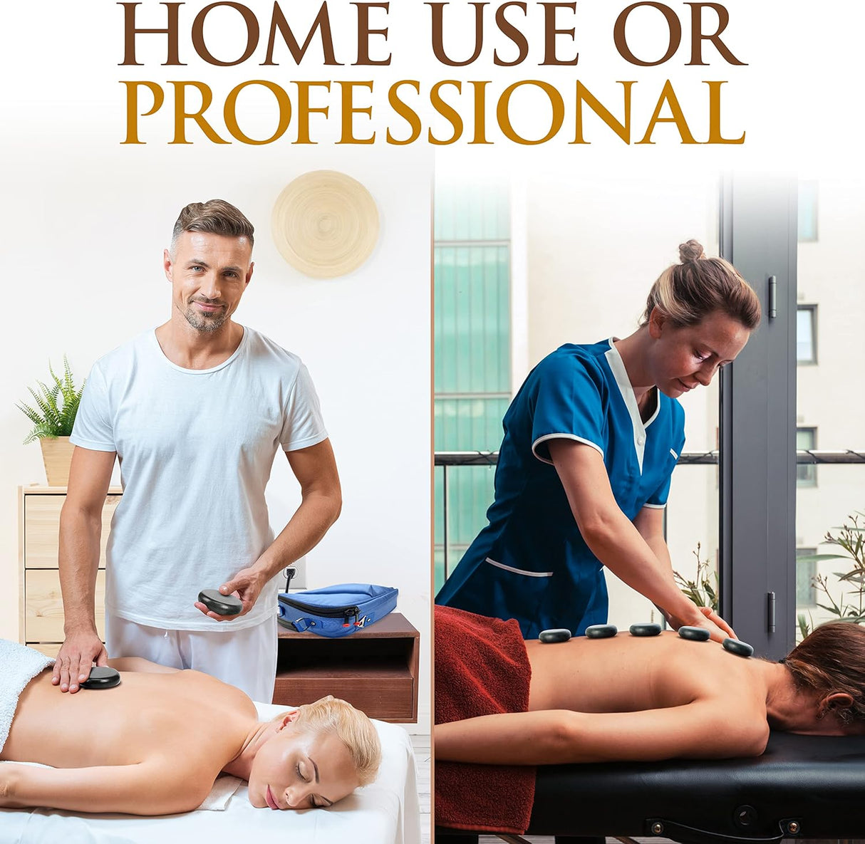 Piedras para Masajes portátil kit SERENELIFE PSLMSGST40BL