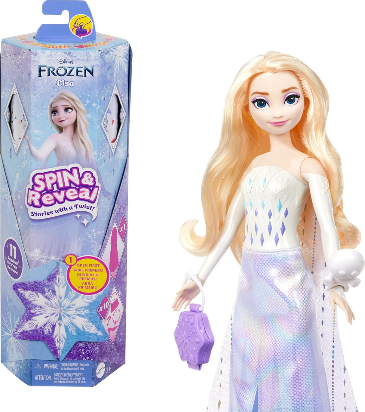 Muñeca Elsa de Mattel, 11 sorpresas y accesorios, inspirado en Disney