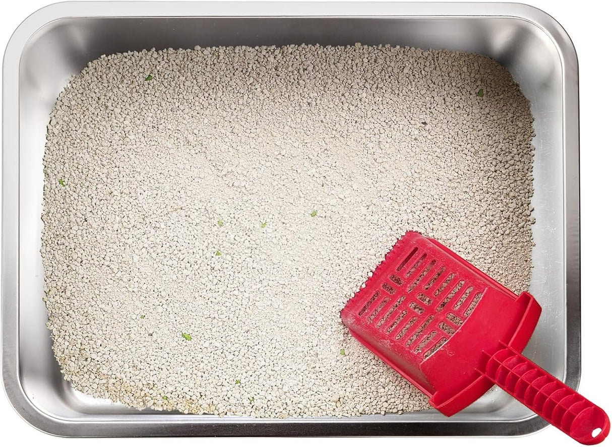 Paquete de 2 cajas de arena de acero inoxidable para gatos