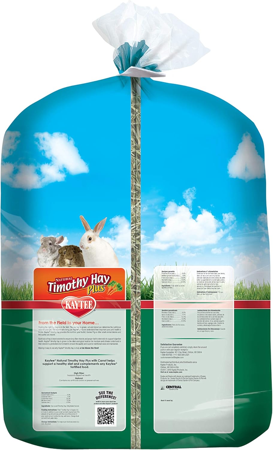 Heno Timothy Plus de Kaytee, con zanahoria, 48 onzas, estándar
