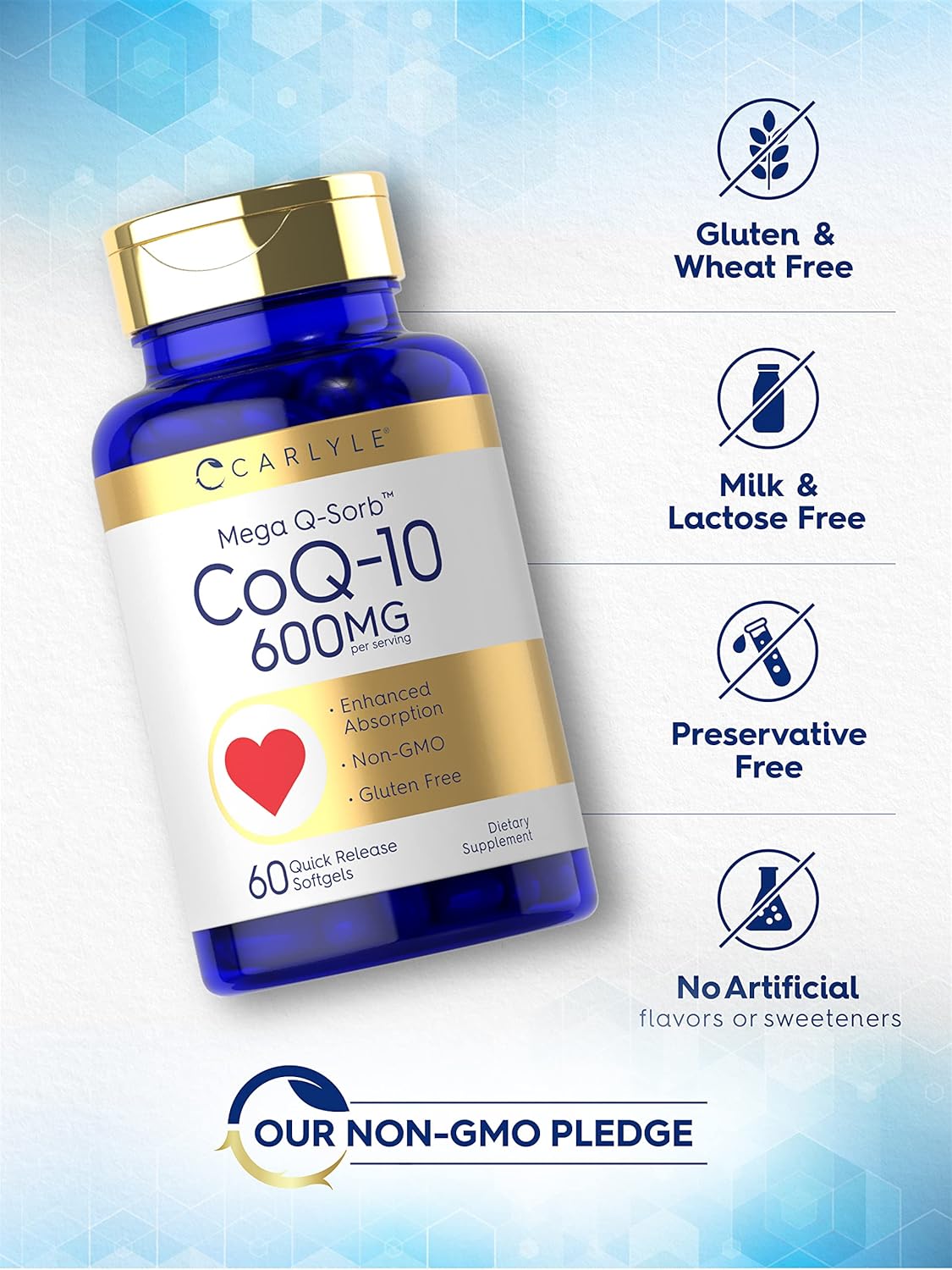 Carlyle CoQ10 600 mg | 60 Softgels | con Pimienta Negra