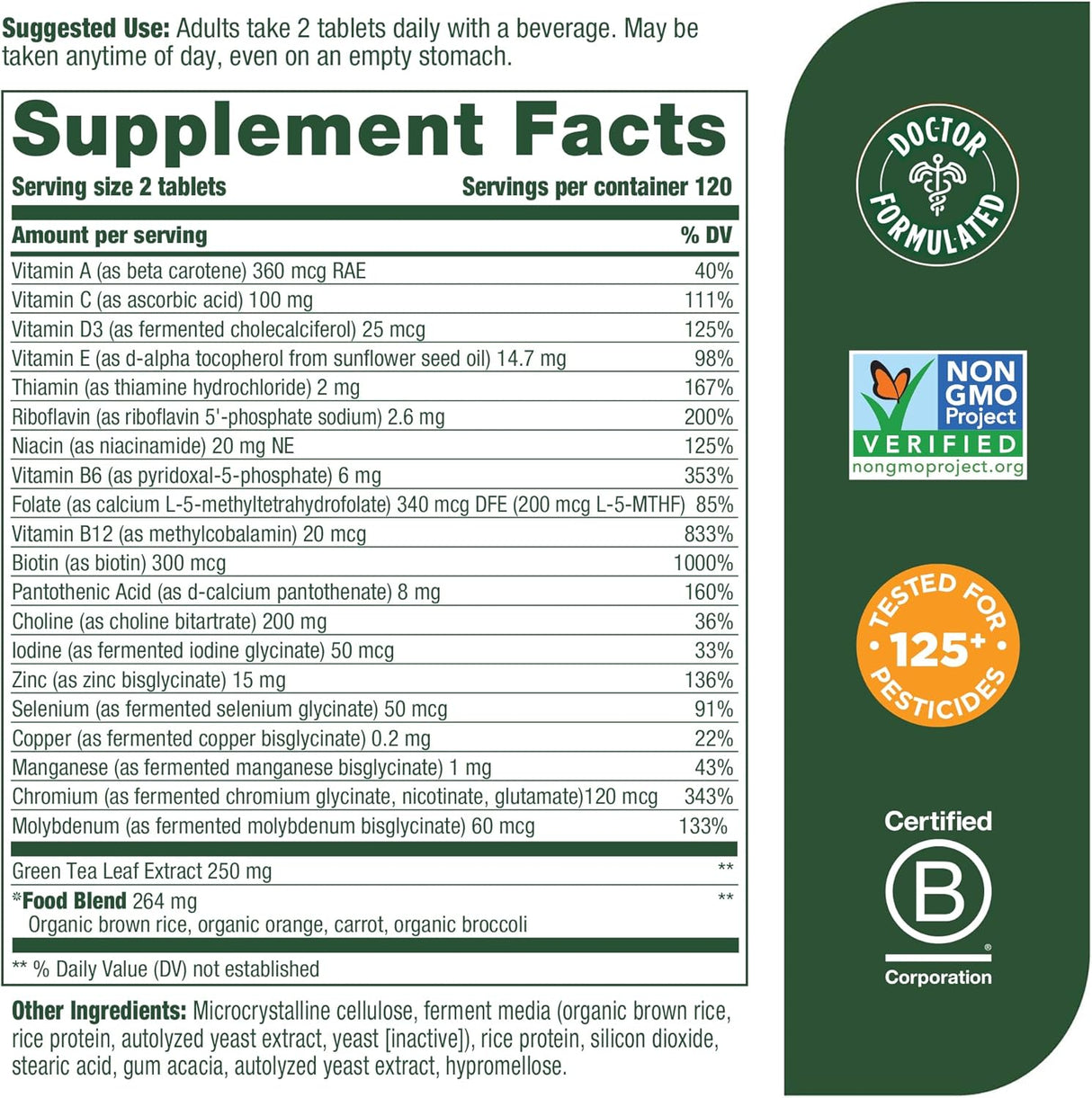 Suplemento Multivitamínico de 55+ para mujer vitamina D B12