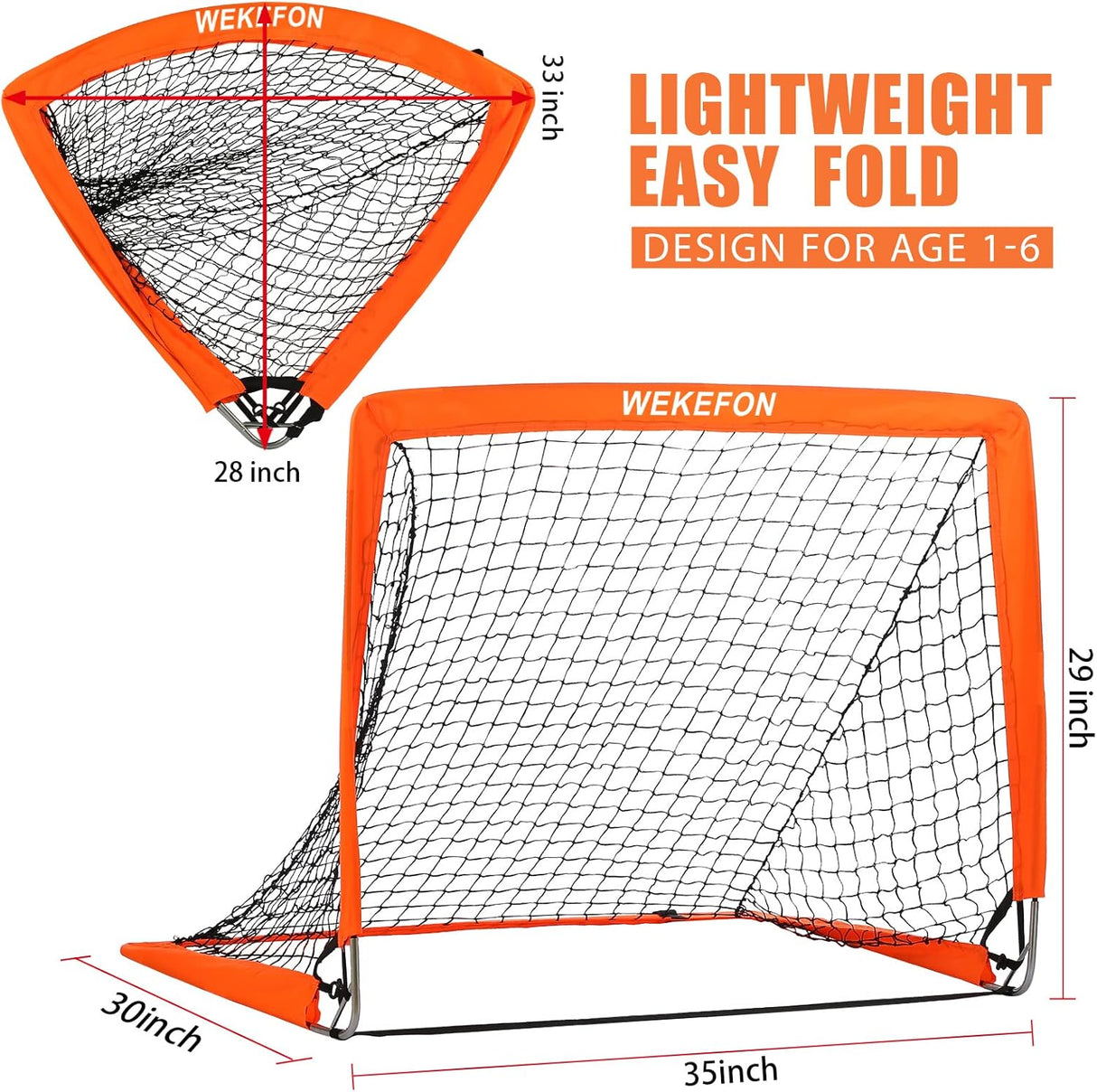 Pack 2 mini redes de futbol desarmables para niños