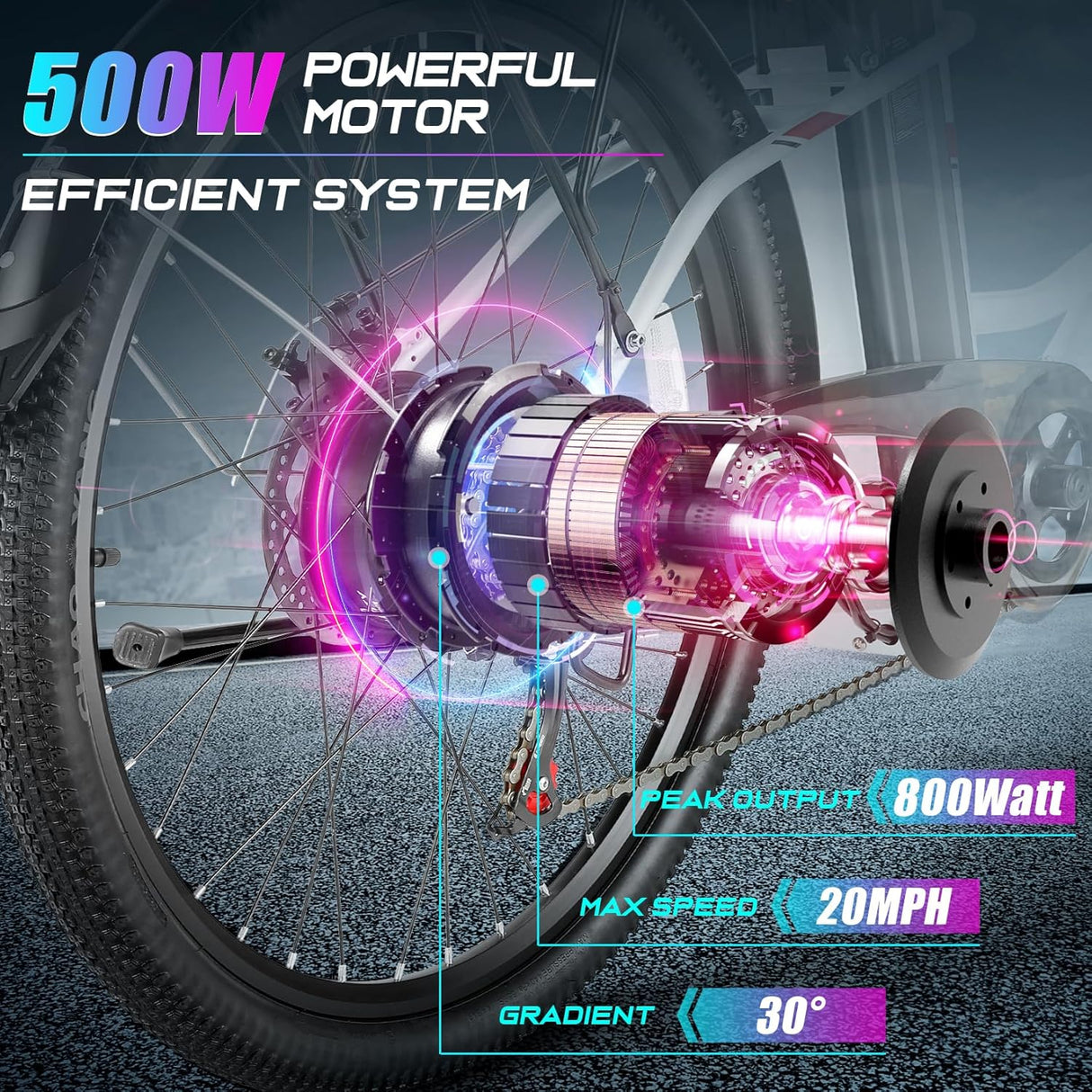 Bicicleta Eléctrica Vivi 750W, Batería Removible, 50 Millas