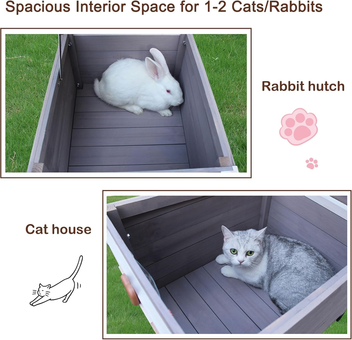 Casa para Gatos Exteriores Rockever, Aislante y Resistente al Clima