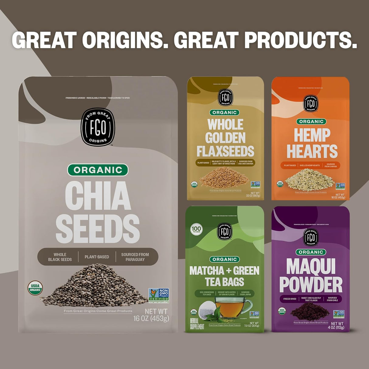 Semillas de Chía Orgánicas FGO, 16oz, Sourced from Paraguay