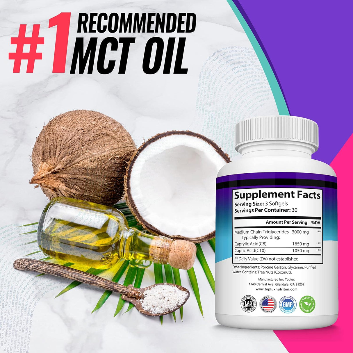 Suplemento Keto MCT Cápsulas de aceite de dieta cetosis