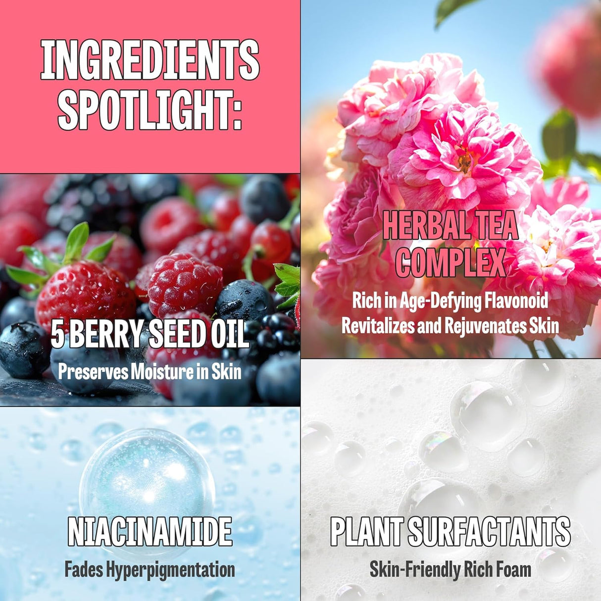 Limpiador Facial Aceite a Espuma con Rosa y Vitaminas