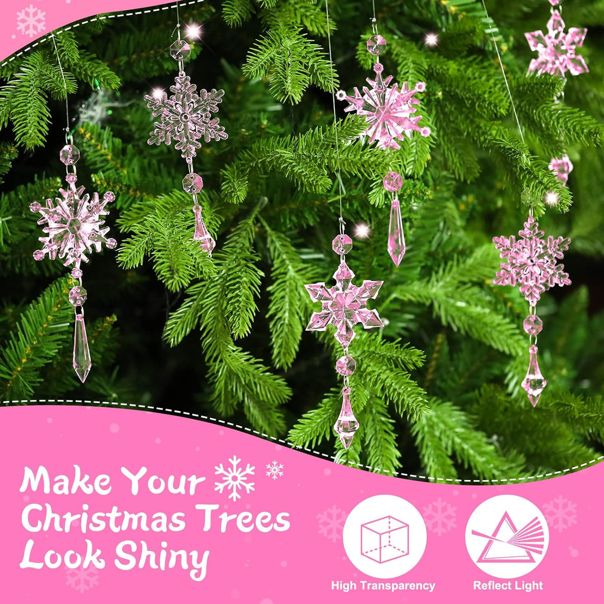 Adornos Navideños Acrílicos Boao, 15 Pcs, Decoraciones Cristales