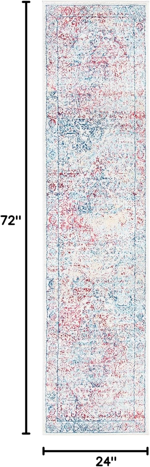 Alfombra Runner Medallón Desgastado, No Desprende Pelusa, BNT832B