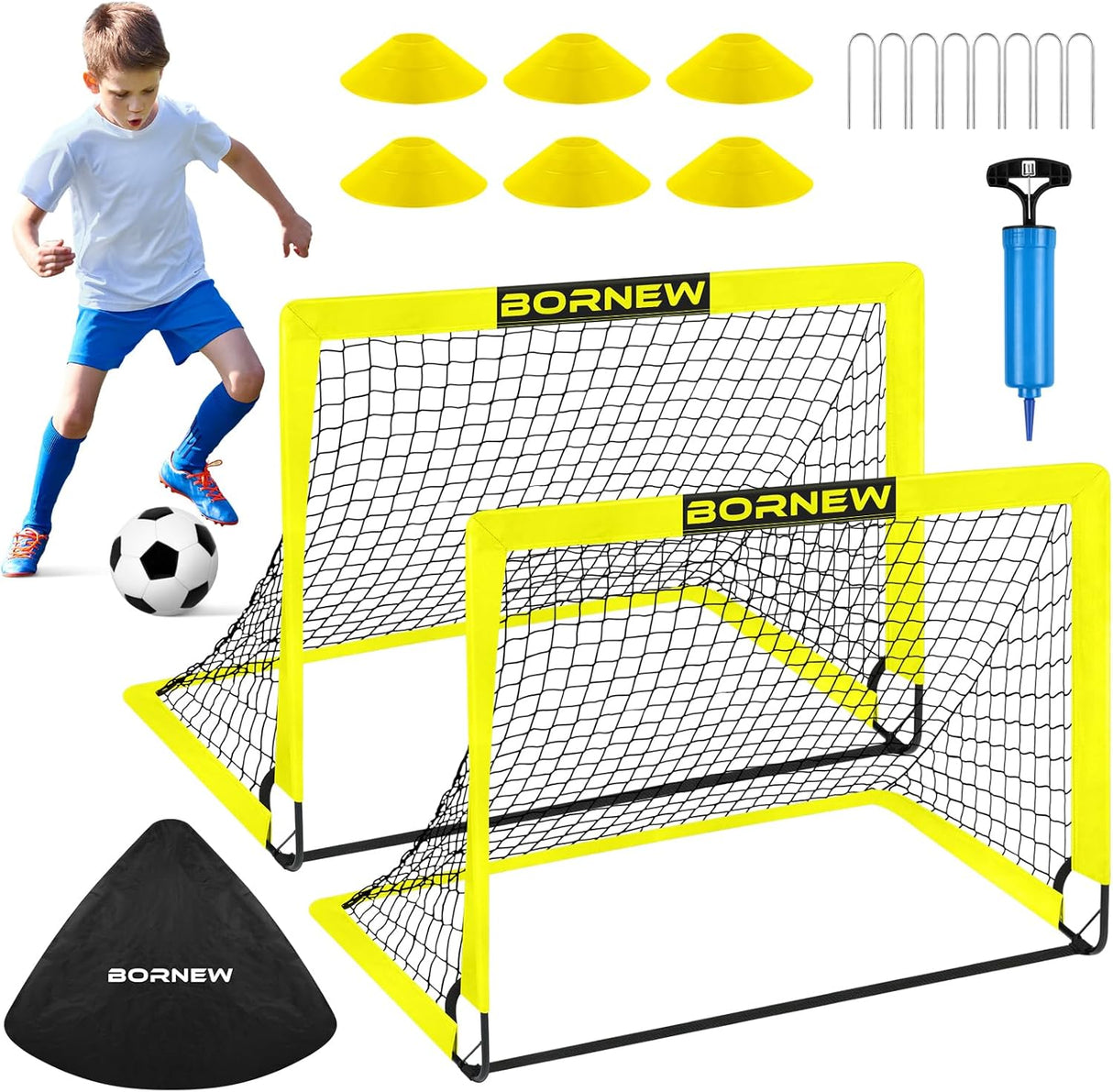 Porteria de futbol portatil para patio o exteriores