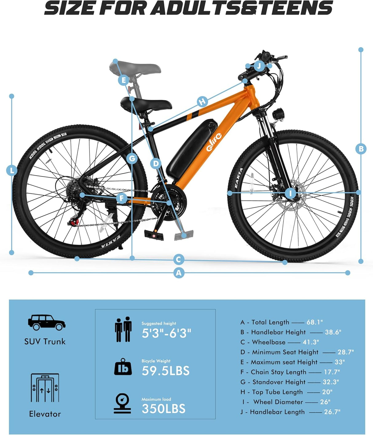 Bicicleta eléctrica Racer 21 velocidades 750W, 375Wh, E-MTB