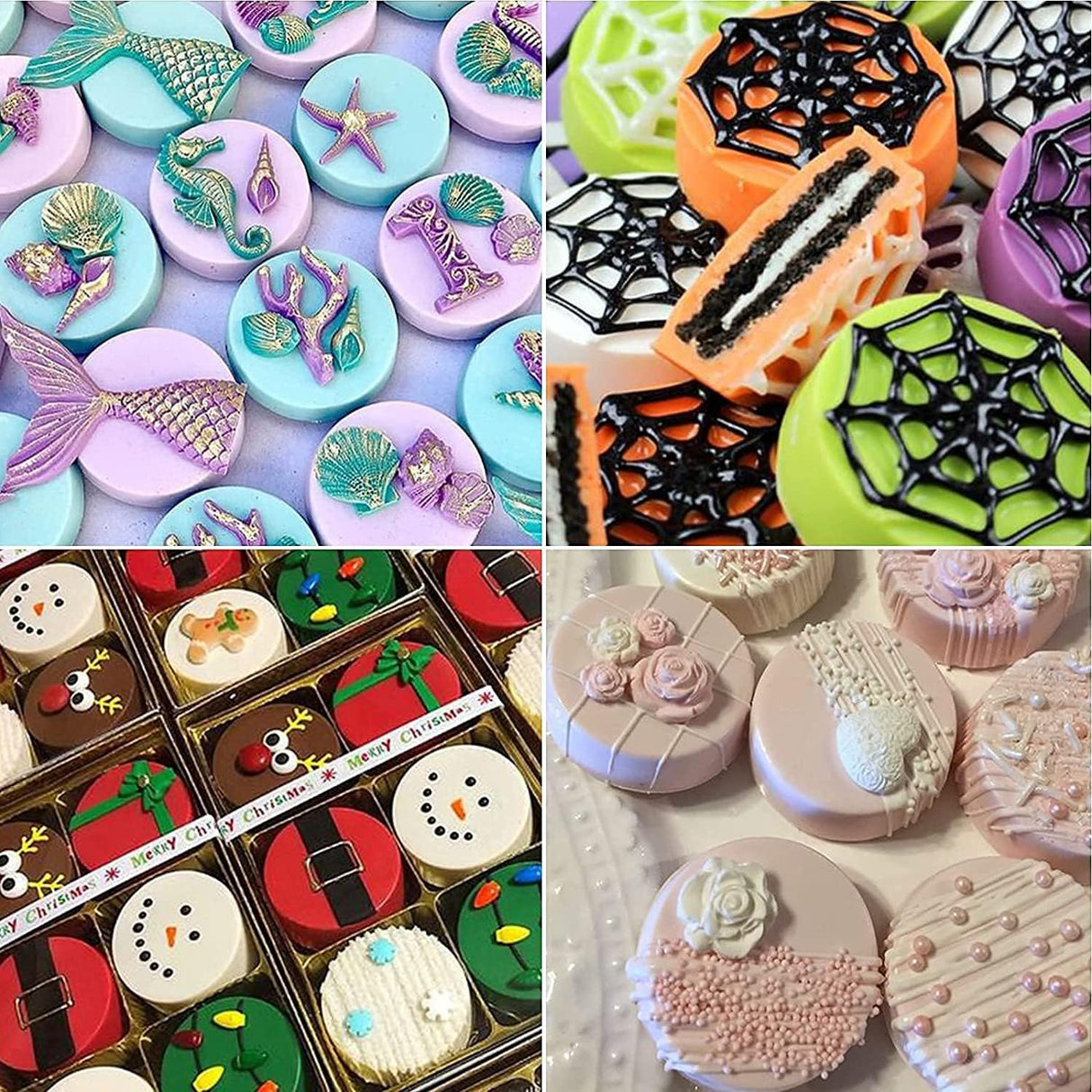 Moldes redondos de silicona para galletas y dulces