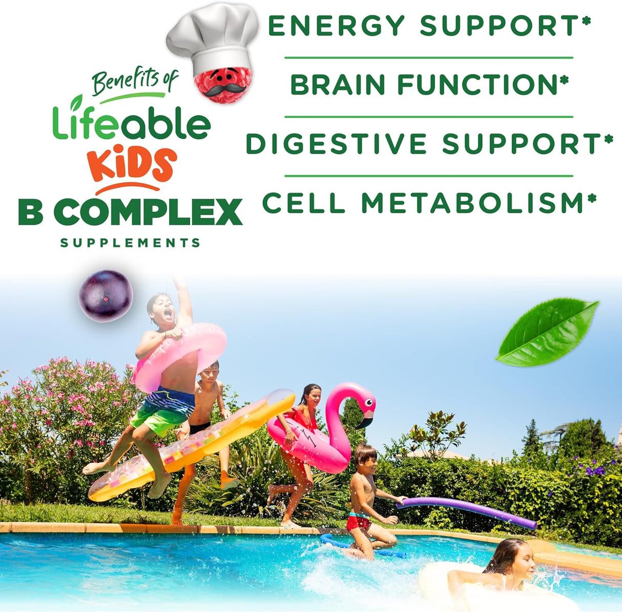 Complemento B Kids Lifeable - Gominolas Sabor Natural, 90 Uds.