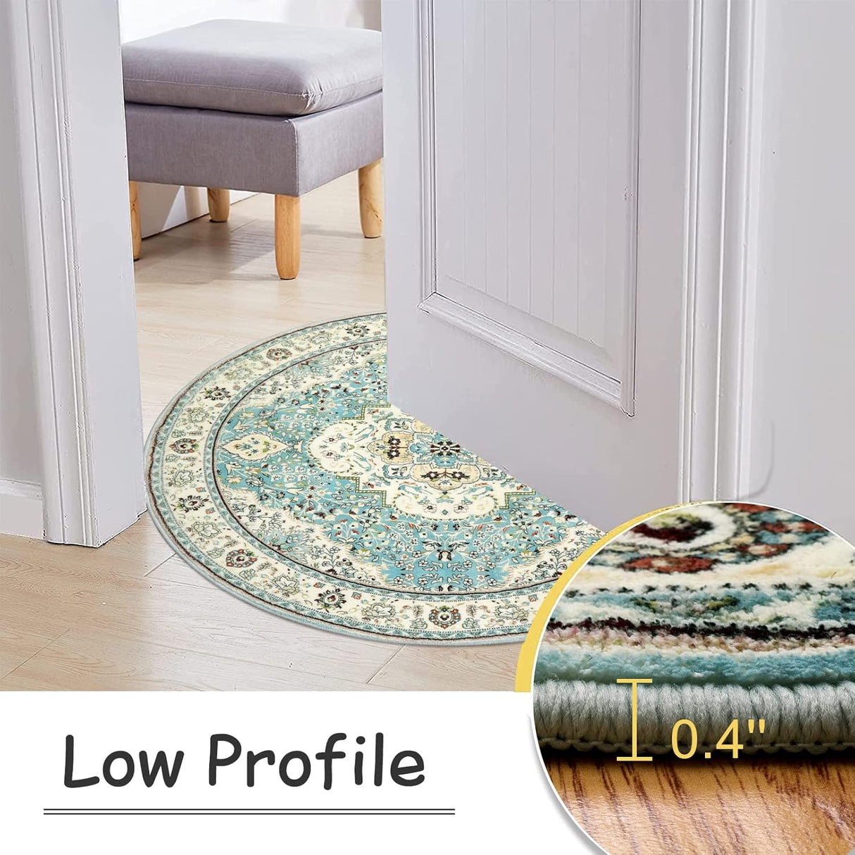 Tapetes decorativos redonda de medallón floral para hogar