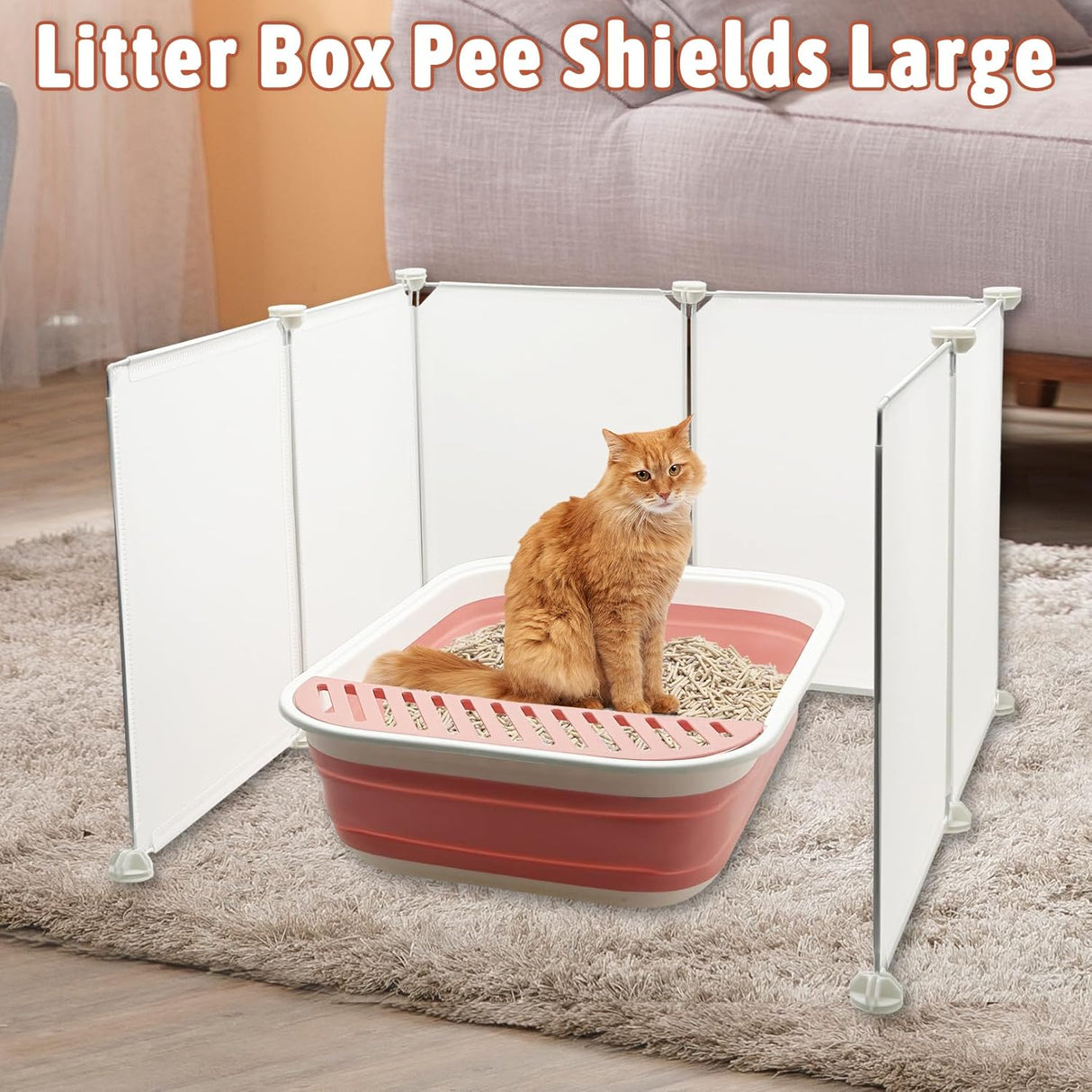 Caja de arena para gatos con protector contra salpicaduras