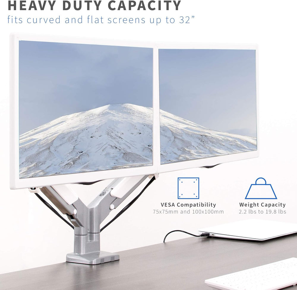 Soporte Doble para Monitores VIVO, Brazo Neumático STAND-V200A