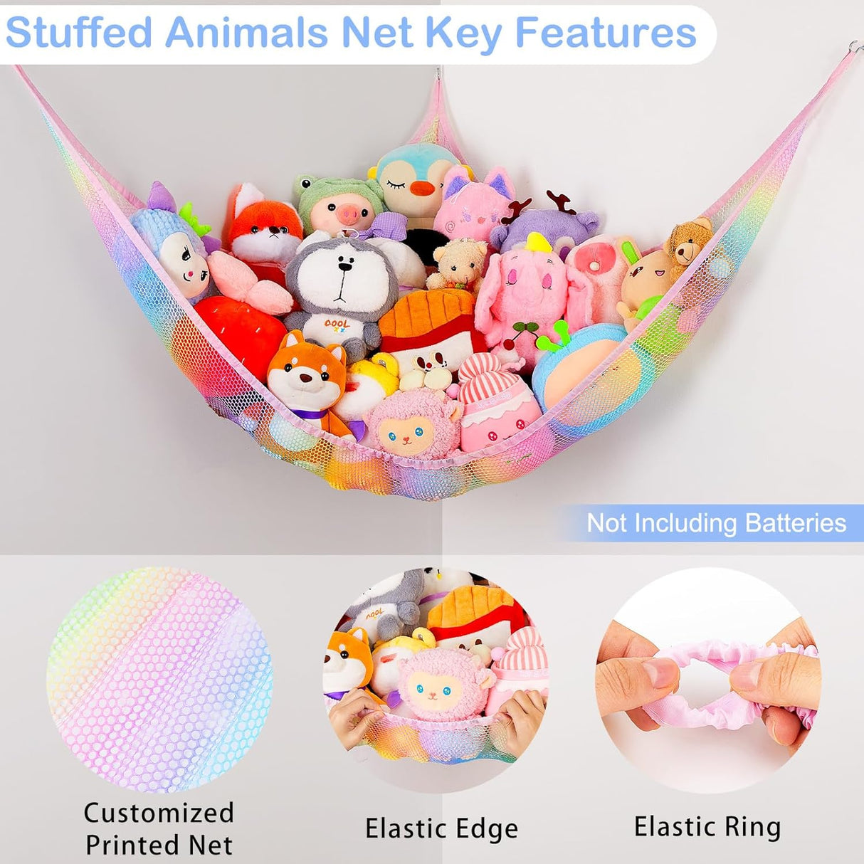 Hamaca para Peluches Basumee con Luz LED, Control Remoto