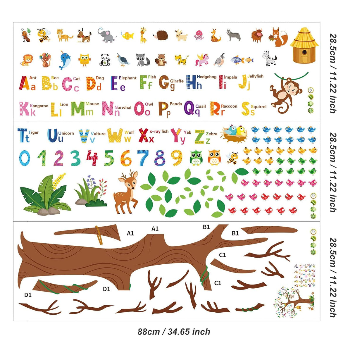 Vinilos Decorativos 3 hojas de calcomanías