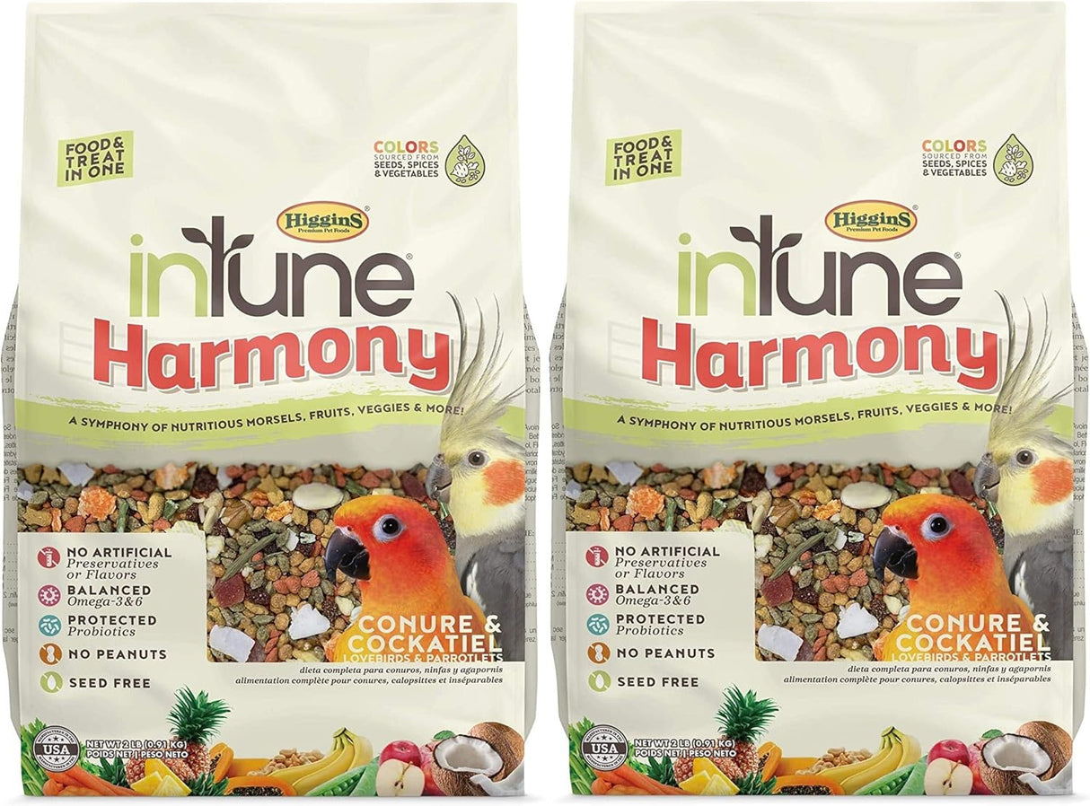 Higgins Paquete de 2 alimentos , cacatúas, 2 libras cada uno