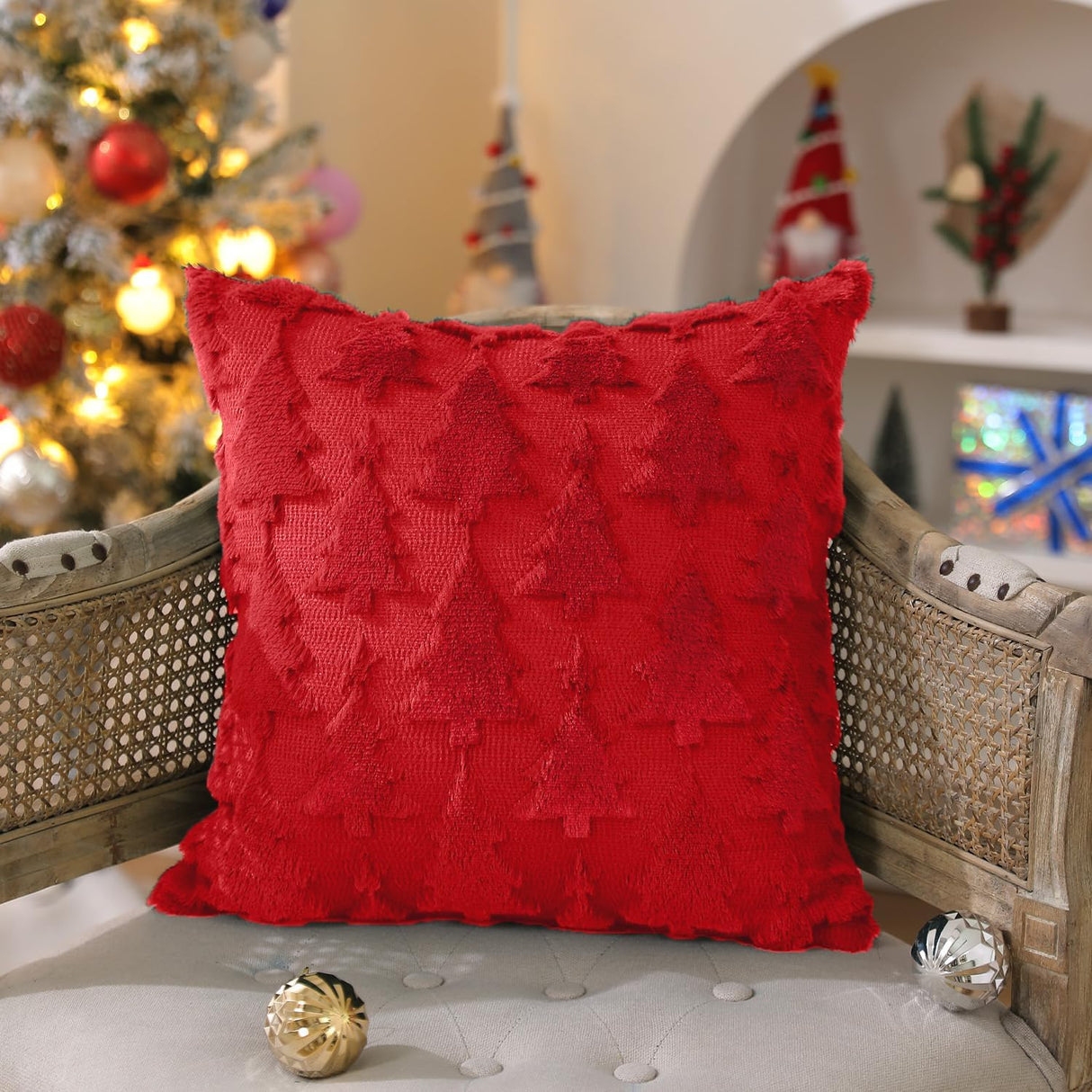 Cojines de Navidad DFXSZ 18x18, suave felpa, modelo X PTK009B18