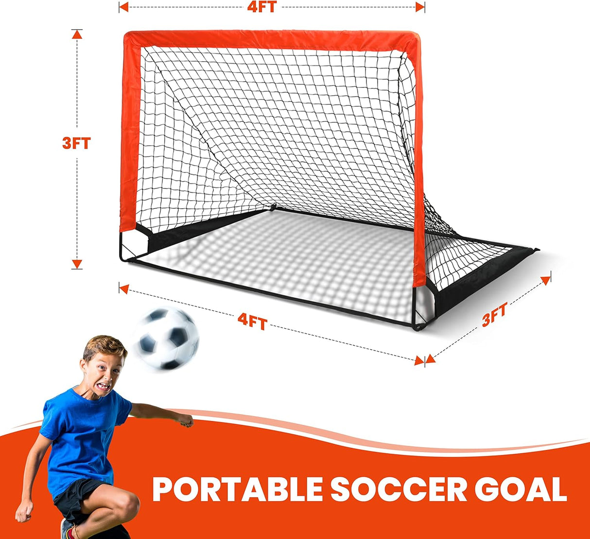 2 kits de portearías de futbol portatiles para niños