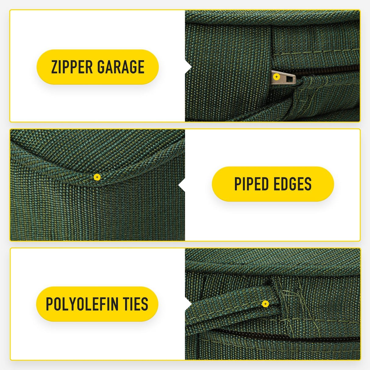 Cojines de Silla SUNROX, Espuma Memoria, Resistentes al Agua, 19x19