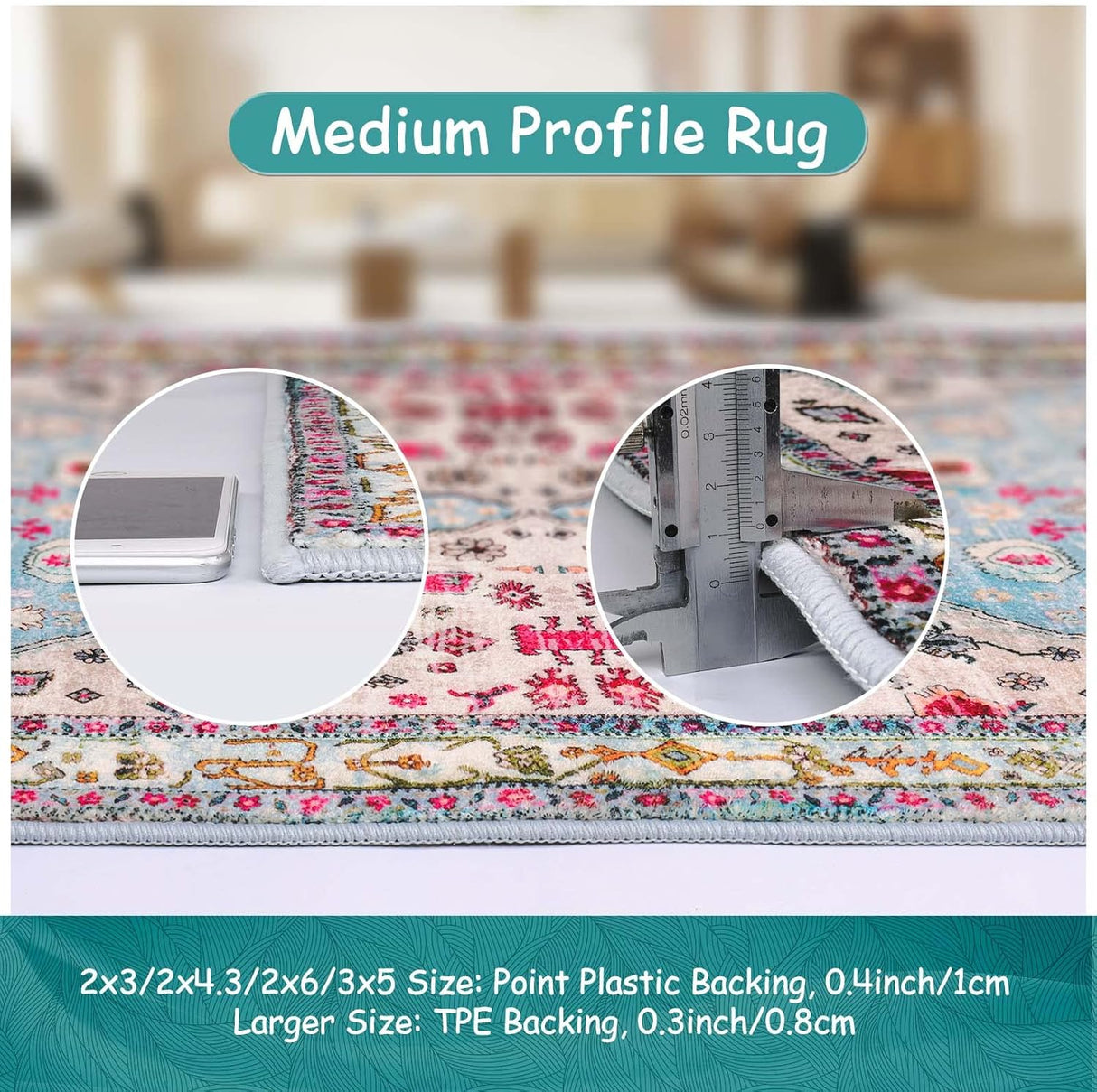 Tapete decorativo tribal bohemia lavable para sala de estar