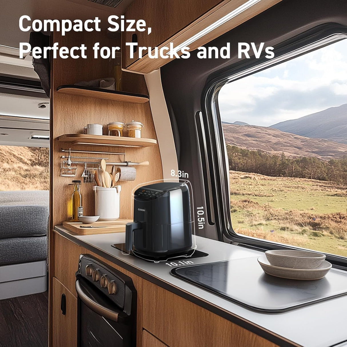 Freidora de aire COSORI 2.1Qt, 4 en 1, fácil y saludable