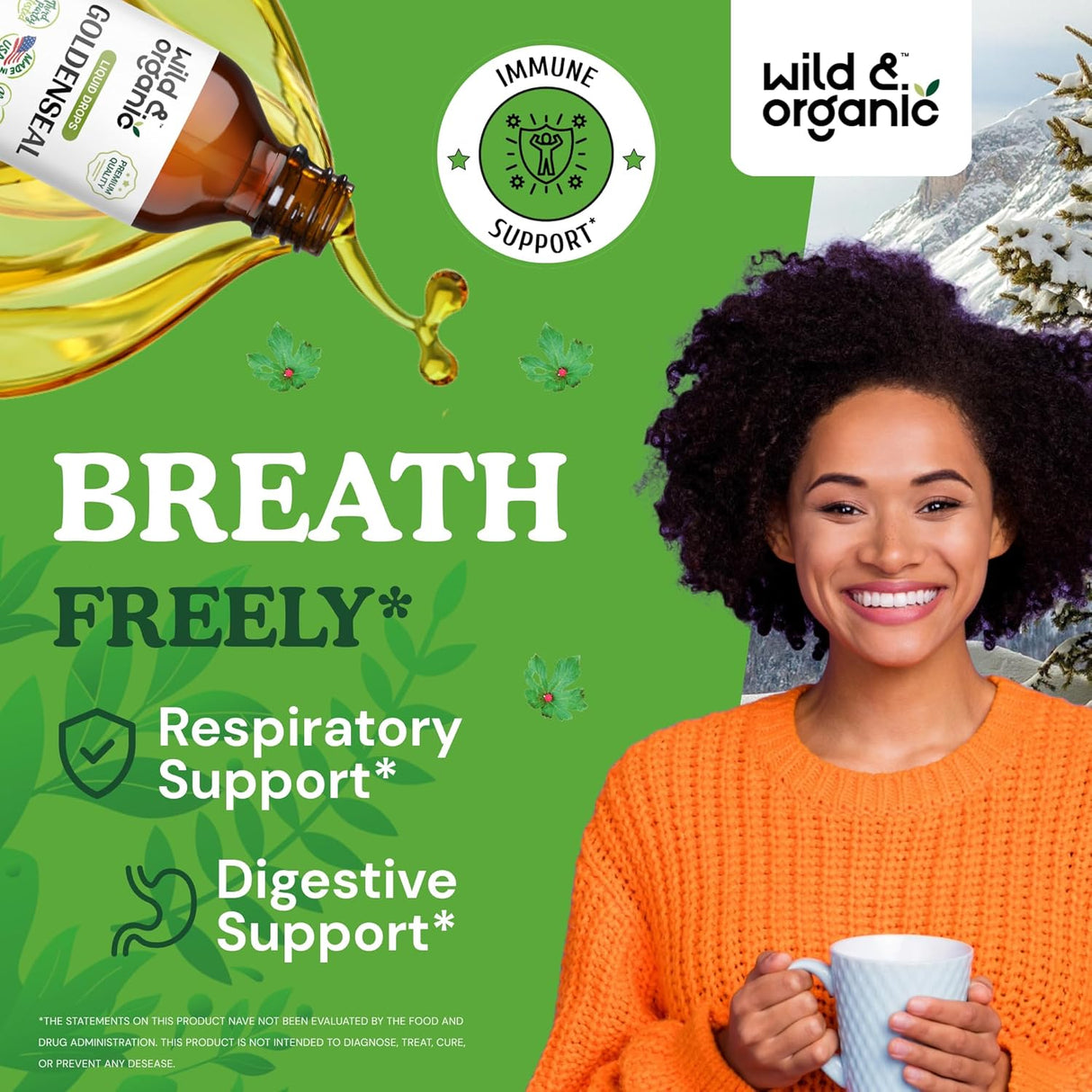 Suplemento Goldenseal Tincture Extracto líquido orgánico 4oz