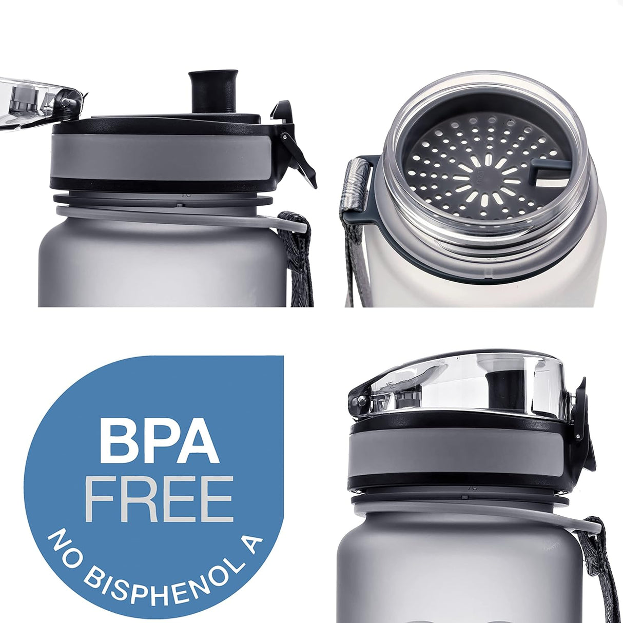 Embrava Best Sports Water Bottle - Botella de agua grande de 32 onzas, flujo rápido, tapa abatible a prueba de fugas con apertura de un clic, plástico no tóxico, sin BPA y ecológico, para hombres y mujeres