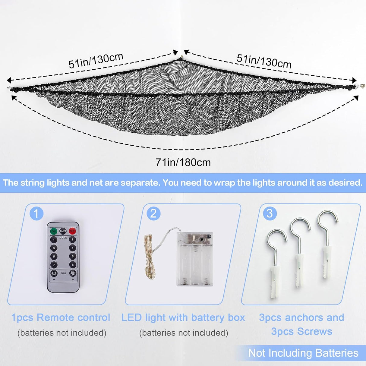 Hamaca para Peluches Basumee con Luz LED y Control Remoto