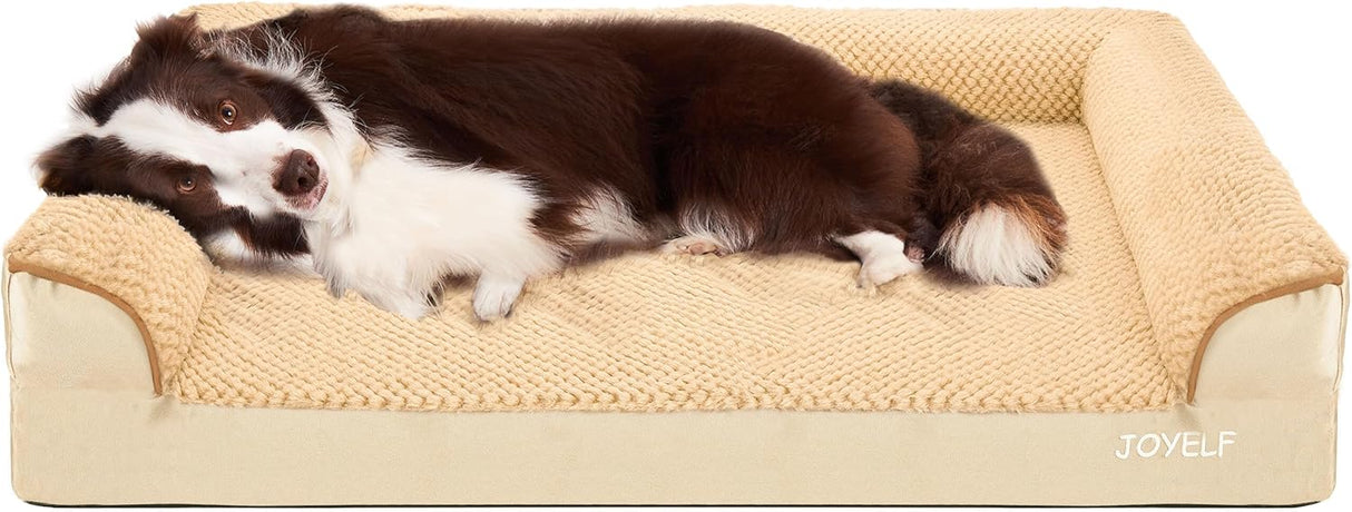 Cama ortopédica para perros grandes JOYELF, espuma, lavable, U-shaped